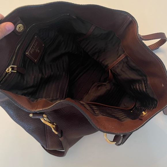 PRADA BROWN DEERSKIN LARGE TOTE BAG - Picture 4 of 10